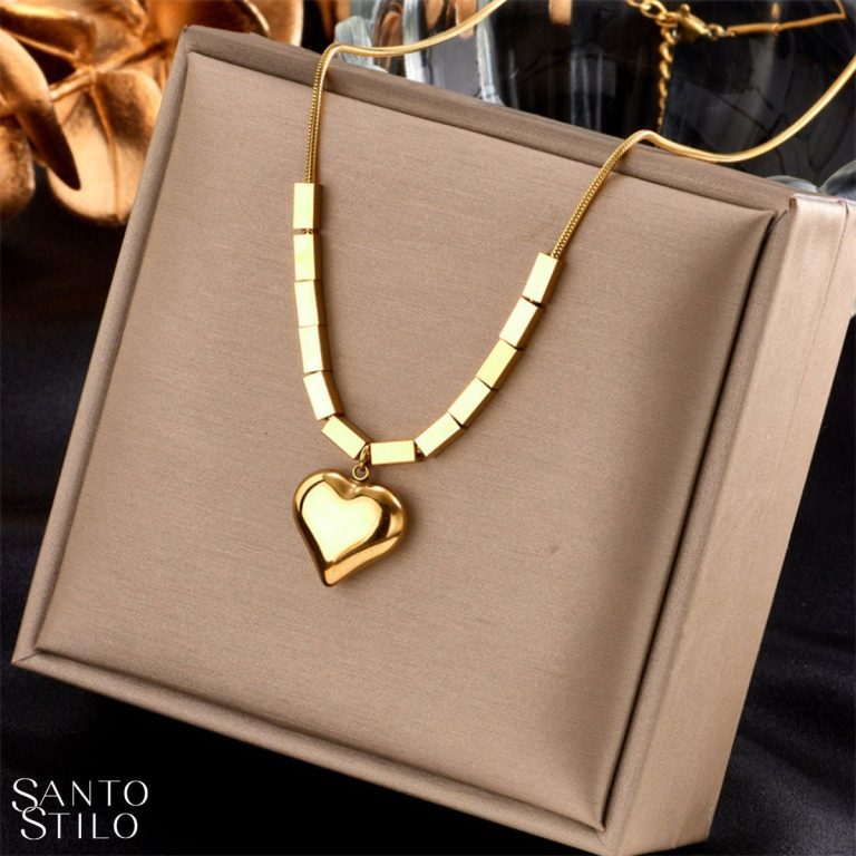 Colar Em A O Inoxid Vel Heartluxury Santo Stilo