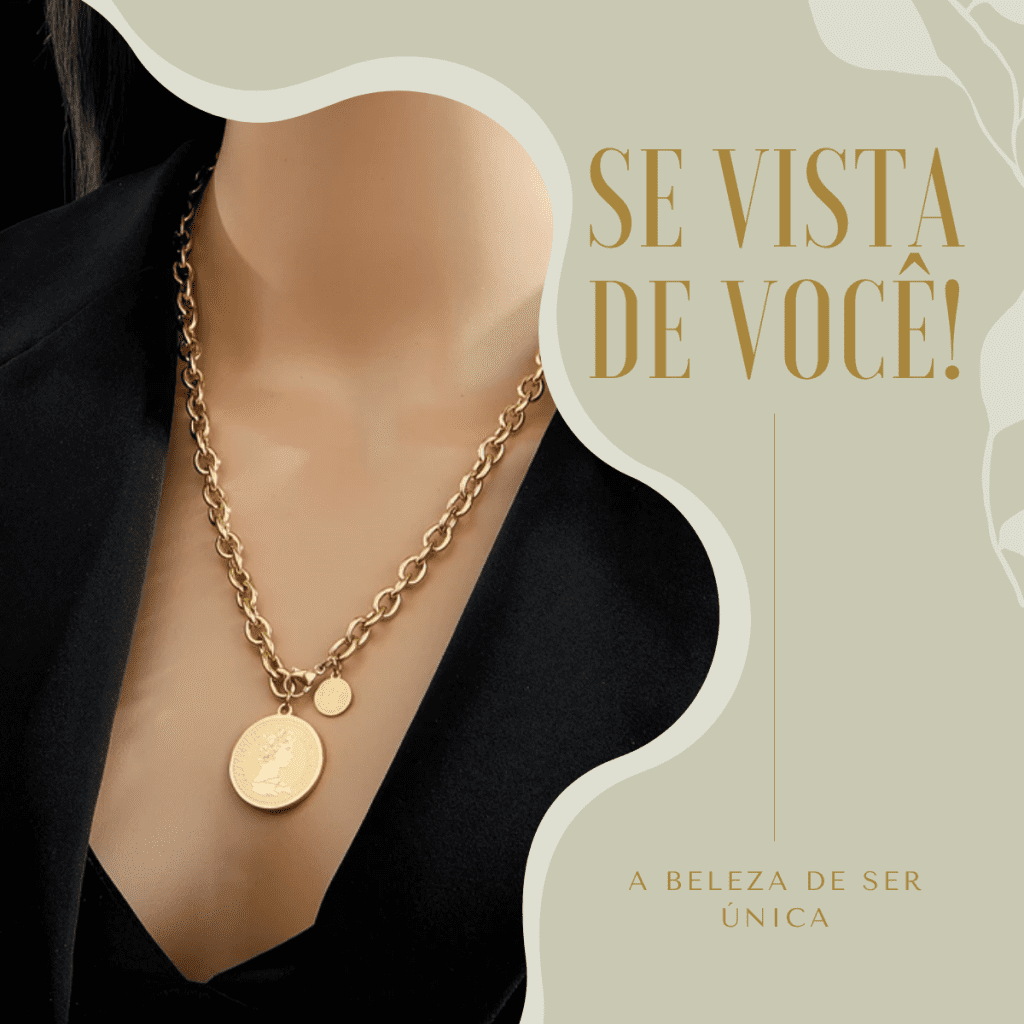 Colar Feminino Banhado A Ouro 18K Musa Santo Stilo