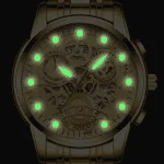 Relógio masculino Dourado Corrente com crucifixo anel ajustável pulseira dourada