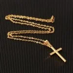 Relógio masculino Dourado Corrente com crucifixo anel ajustável pulseira dourada
