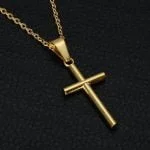 Relógio masculino Dourado Corrente com crucifixo anel ajustável pulseira dourada