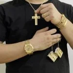 Conjunto Masculino banhado a ouro