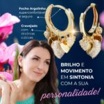 Brinco delicado, brinco leve, brilho, moda, movimento, estilo romântico, dia dos namorados, presente, brinco argolinha