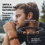 Pedras Naturais, Homem, Acessório Masculino, Natureza, Pedra Olho de Tigre, Pulseira com Contas, Naturais, Estilo Leve, Harmonia, Ar Puro, Proteção