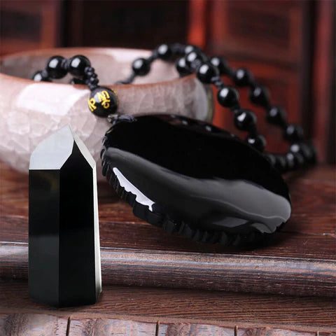 Colar em Obsidiana Negra – Quantum Gem – Santo Stilo