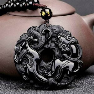 Amuleto em Obsidiana Negra - Black Dragon® - Colar - Energia Espiritual- Novidades - SANTO STILO