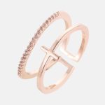 Anel ajustável Bright Rosé e Prata - Anéis Femininos - Feminino- Religiosos Femininos - SANTO STILO