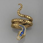 Anel de Cobra Cravejado - Golden Snake - Anéis Femininos - Feminino- Novidades - SANTO STILO