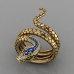 Anel de Cobra Cravejado - Golden Snake - Anéis Femininos - Feminino- Novidades - SANTO STILO