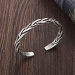 bracelete em aço inoxidável masculino, bracelete viking, pulseira viking, bracelete masculino, prata esterlina