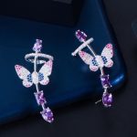 Brinco Ear Cuff Borboleta Encantadora - Glamorous Lilac - Acessório Clássico - Acessórios de Luxo- Acessórios de Moda - SANTO STILO