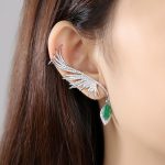 Brinco Ear Cuff Luxuoso de Penas - Elegant Stone - Beleza - Beleza Feminina- Brincos - SANTO STILO