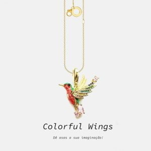 Colar Beija-flor Feminino - Colorful Wings - Colares Femininos - Novidades- - SANTO STILO