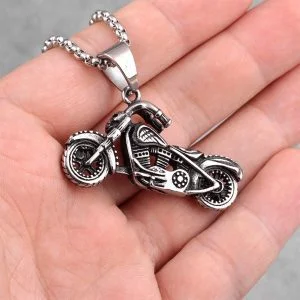 Colar Em Aço Inox Motociclista - Chopper Fantasma - Aço Inoxidável - Colares Masculinos- Corrente Masculina - SANTO STILO