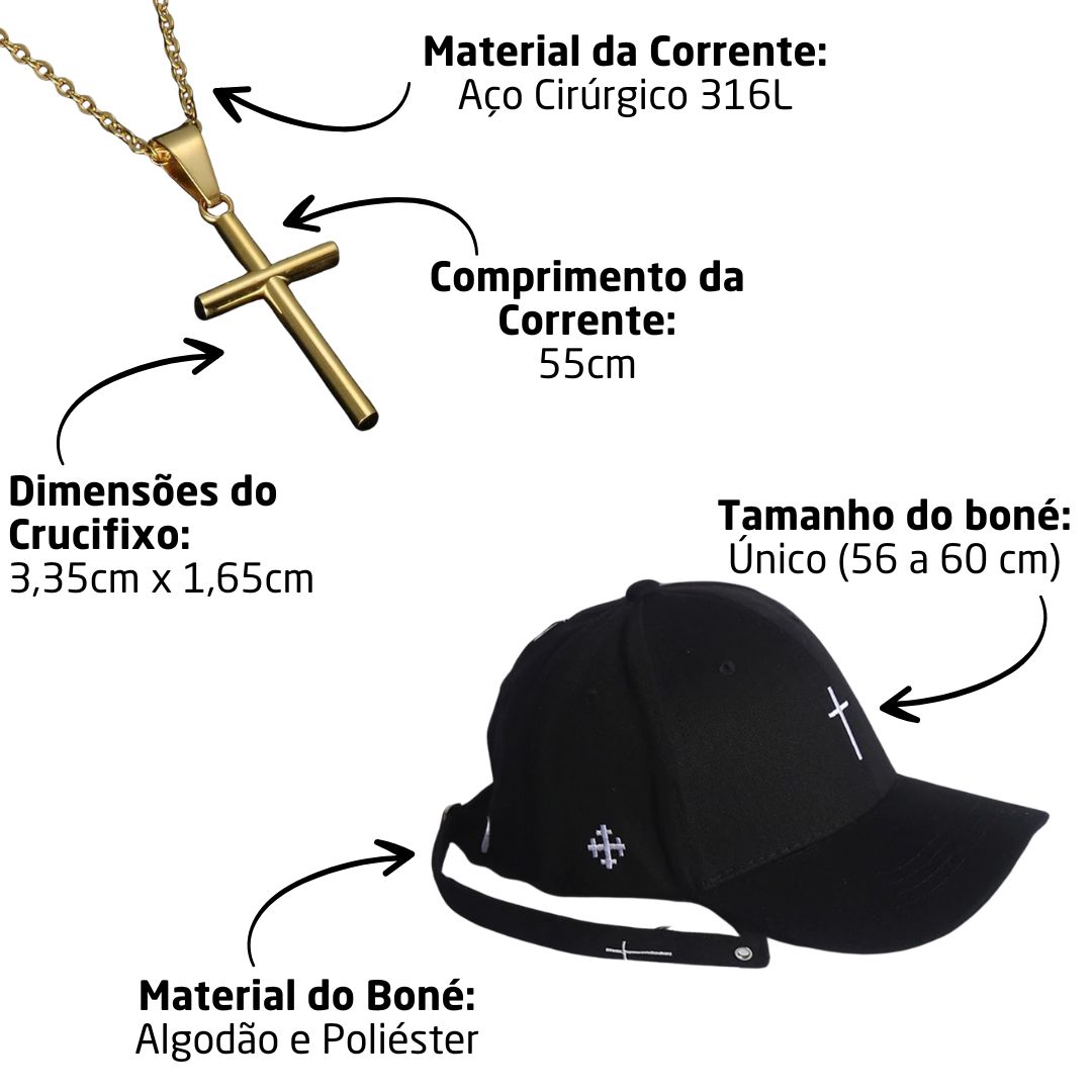 boné e colar