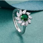 Conjunto Esmeralda - Emerald Flower - Anéis Femininos - Brincos- Colares Femininos - SANTO STILO
