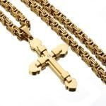 Corrente com Crucifixo Banhado a Ouro 18k - Celestial Style® - Acessórios Importados - Correntes Masculinas- Masculino - SANTO STILO