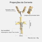 Corrente com Crucifixo Banhado a Ouro - Sagrada Fé - Correntes Masculinas - Masculino- Novidades - SANTO STILO