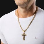 Corrente Com Crucifixo do Império Bizantino Premium - Correntes e Crucifixos - Correntes Masculinas- masculino - SANTO STILO