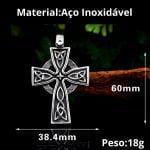 Corrente com Crucifixo em Aço Inoxidável - Celtic Cross - Correntes Masculinas - Religiosos Masculinos- - SANTO STILO