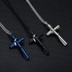 Corrente Com Crucifixo em Três Cores - Correntes e Crucifixos - Correntes Masculinas- masculino - SANTO STILO