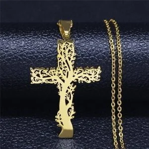 Corrente com Crucifixo - Vida Eterna - Colares Femininos - Correntes e Crucifixos- Correntes Masculinas - SANTO STILO