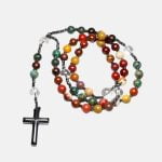 Crucifixo Sagrado em Cinco Pedras Naturais - Nature Divine - Colares Femininos - Energia Espiritual- Feminino - SANTO STILO