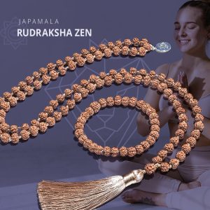 Japamala 108 Contas + Pulseira - Rudraksha Zen - Energia Espiritual - Japamala Artesanal- Japamala e Pulseira - SANTO STILO