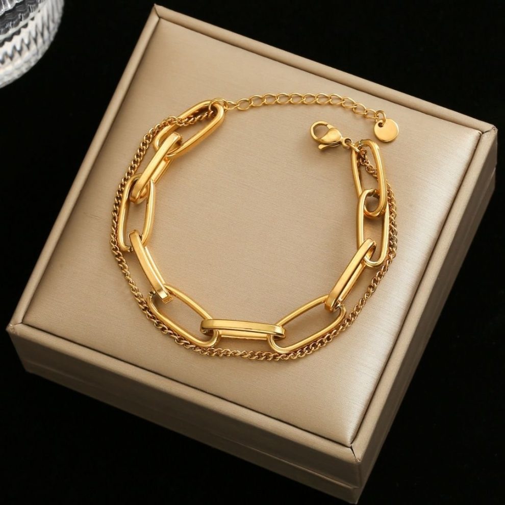 Pulseira Feminina Banhada A Ouro 18k – Pure Gold – Santo Stilo