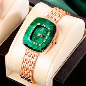 Relógio Feminino - Green Diamond - Esmeralda - Feminino- Pontualidade - SANTO STILO