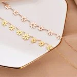 Tornozeleira em Aço Inoxidável - FlowerShine - Feminino - Novidades- Pingente de Flor - SANTO STILO