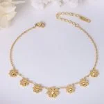 Tornozeleira em Aço Inoxidável - FlowerShine - Feminino - Novidades- Pingente de Flor - SANTO STILO