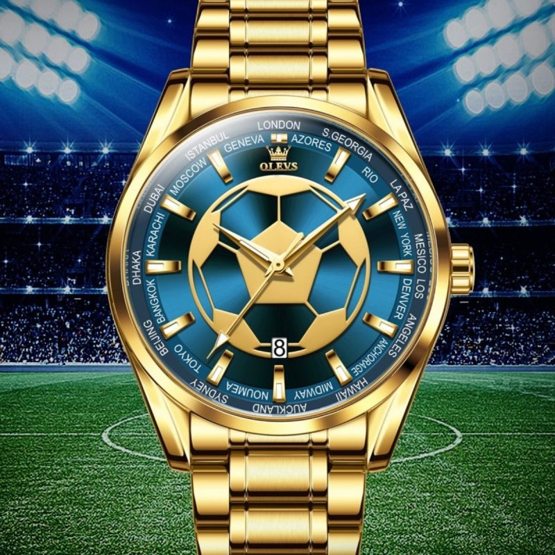 relógio masculino, relógio masculino dourado, relógio masculino prateado, relógio masculino temático, copa do mundo, copa 2022, relógio masculino elegante