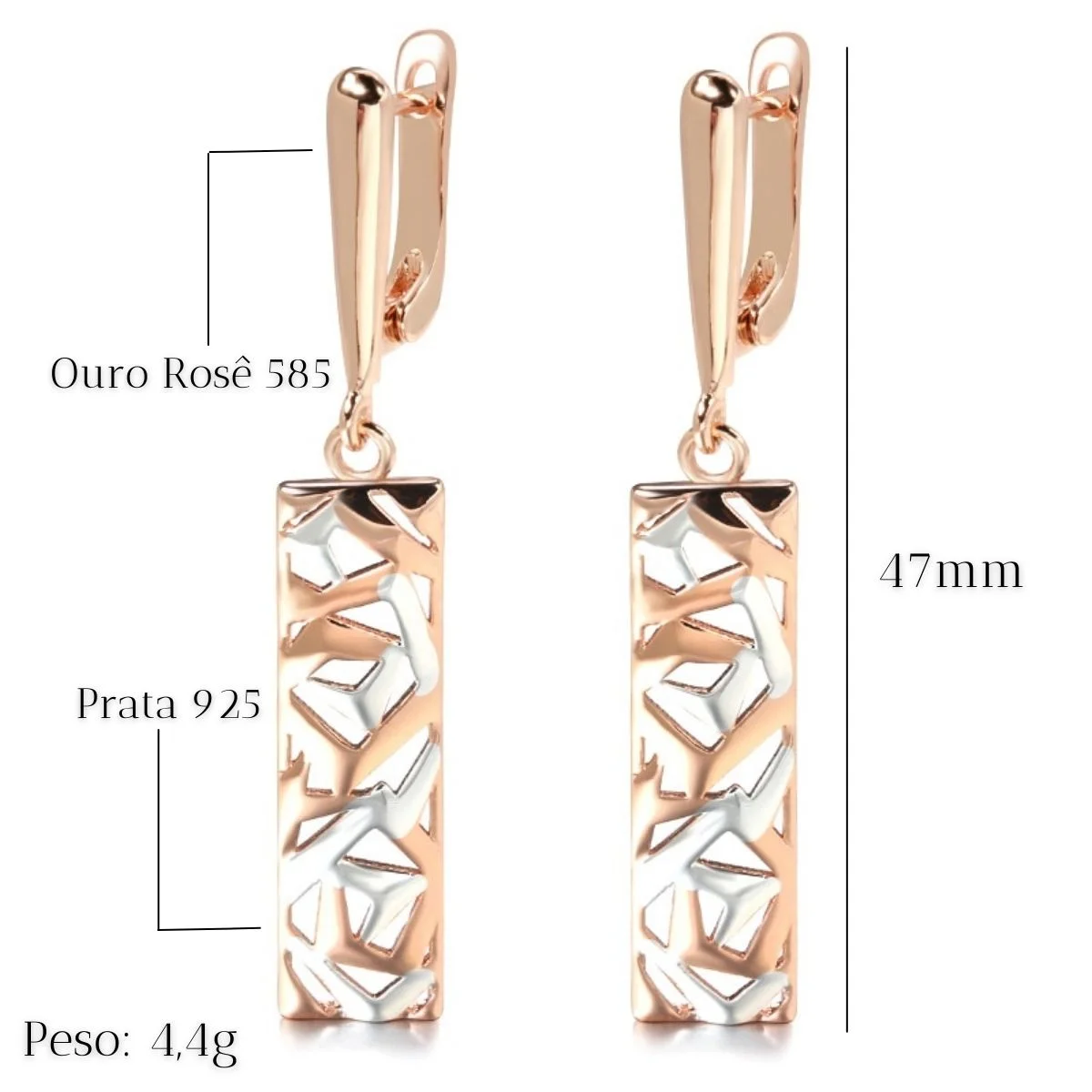 brinco feminino, brinco rose gold, acessórios rose gold, brinco banhado a ouro, brinco banhado a prata, brinco banhado a ouro rosê, acessório banhado a prata, acessório banhado a ouro, acessórios femininos, acessórios clássicos, acessórios elegantes