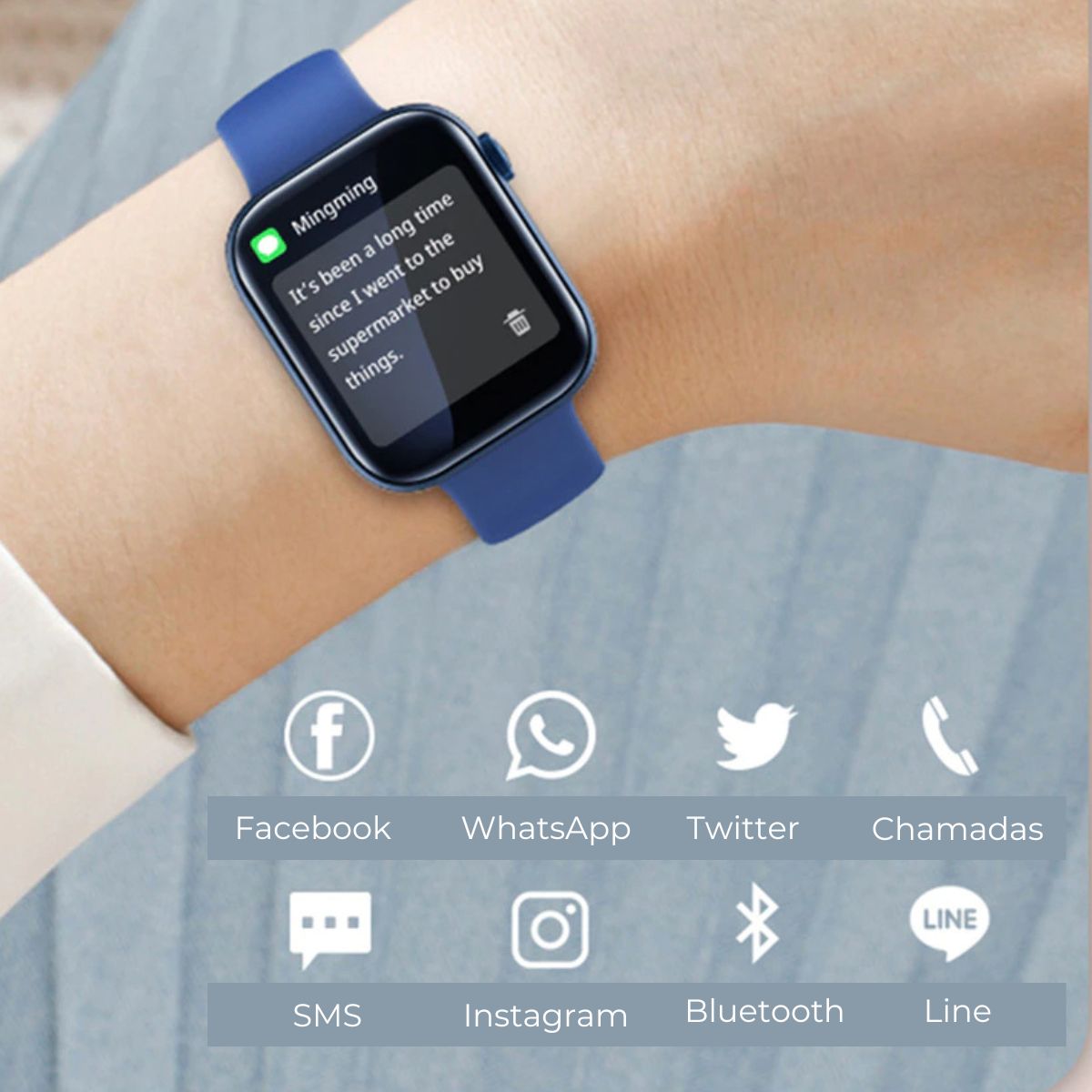 smartwatch com notificações de aplicativos