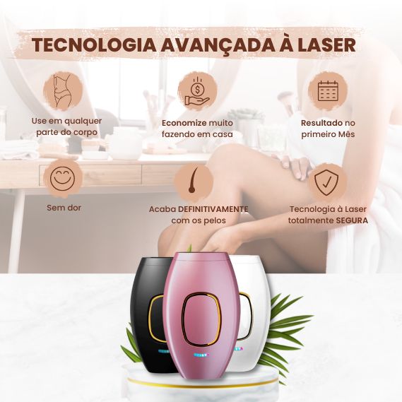 Depilador Feminino a Laser Indolor - DepiLaser tecnologia avançada a laser 