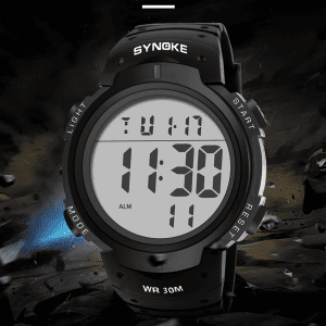Relógio Digital, Relógio Masculino, Relógio Preto, Relógio Verde, Relógio com alça de plástico, Relógio esportivo