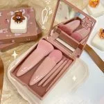 kit de pincéis, pincel de maquiagem, kit de pincel travel size, pincel de blush, pincel de pó, pincel de base, pincel de esfumar, pincel de sombra, pincel para lábios, make, maquiagem