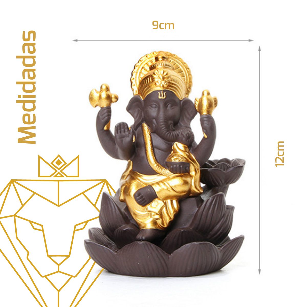 Estatueta, Ganesha, Ganexa, Flor de Lótus, Decoração