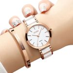 Relógio + Bracelete, Perfeição em Cada Detalhe para Mulheres Sofisticadas, relógio off white, relógio com pulseira em cerâmica