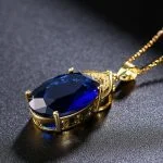 colar feminino, colar de pedra azul, colar banhado a ouro, ouro 18k, colar elegante, colar chique, colar fino, semijoia banhada a ouro, acessórios banhados a ouro