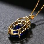 colar feminino, colar de pedra azul, colar banhado a ouro, ouro 18k, colar elegante, colar chique, colar fino, semijoia banhada a ouro, acessórios banhados a ouro