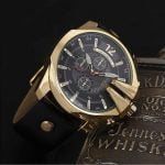 relógio masculino - relógio preto e dourado - relógio de pulso
