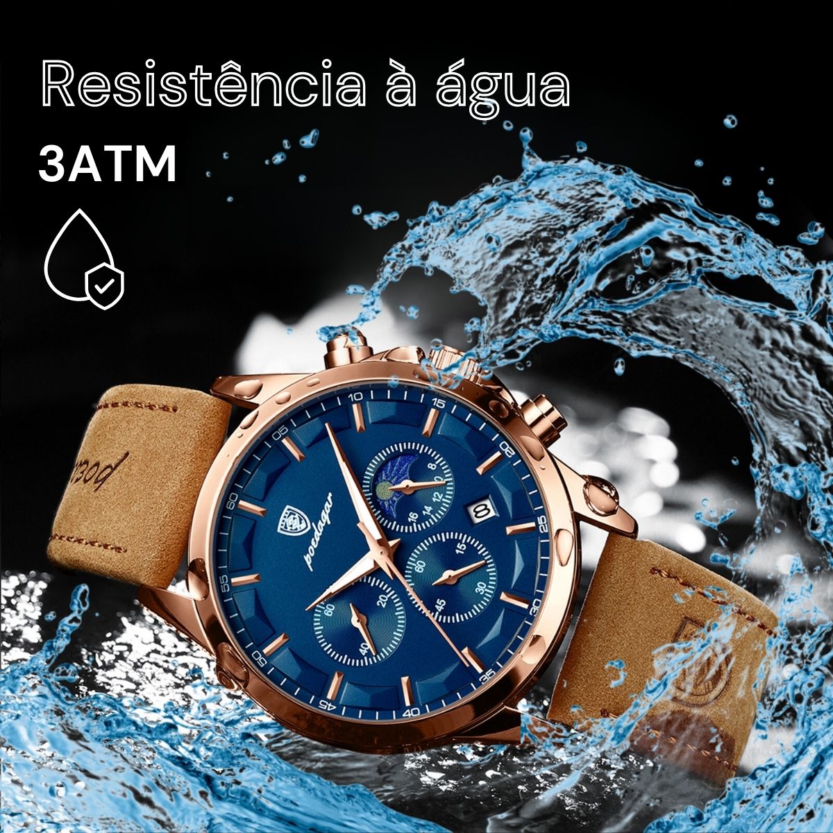 relógio de aço, relógio resistente à água, resistência à água,