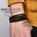 pulseira masculina de couro