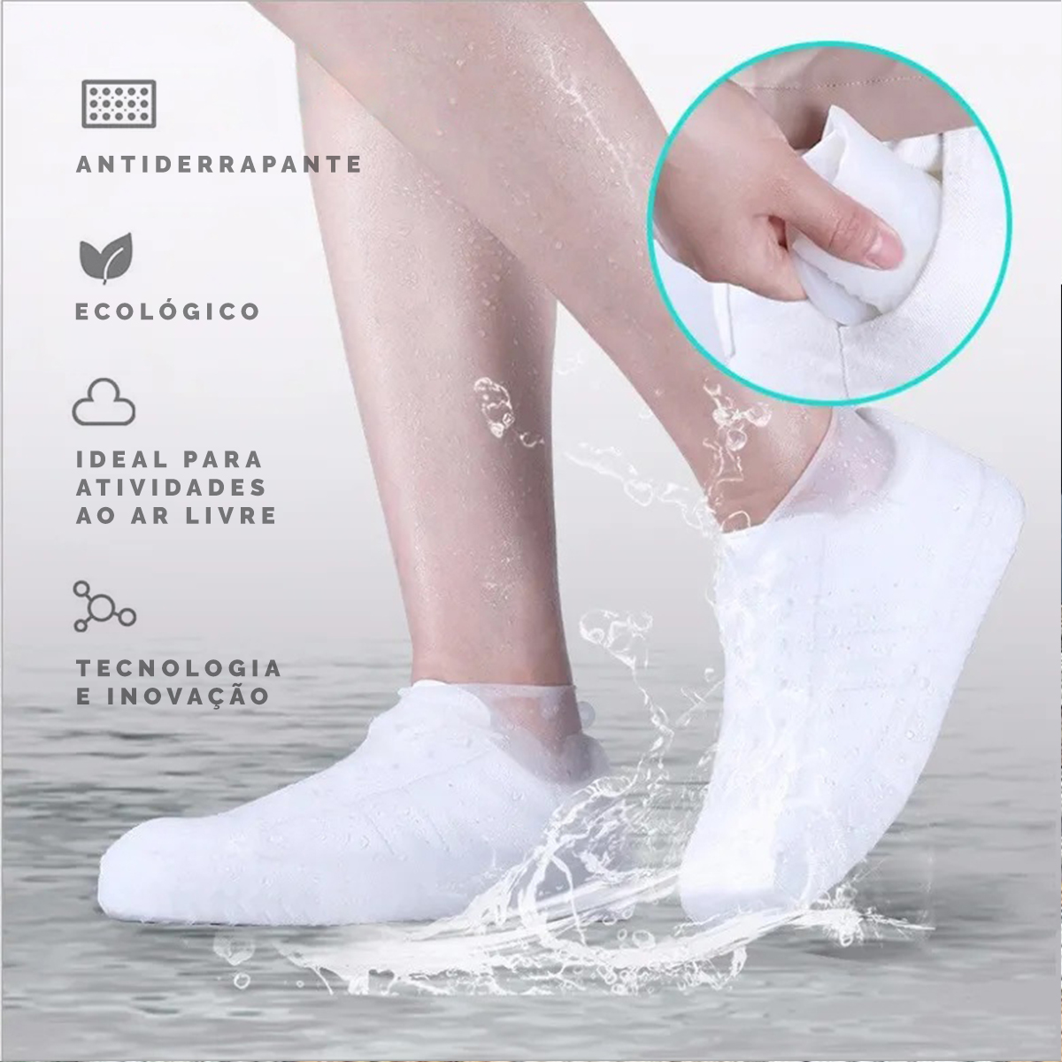 proteção para calçados à prova d'água, para pessoas que gostam de atividades ao ar livre em dias de chuva, antiderrapante, ecológico, produto tecnológico