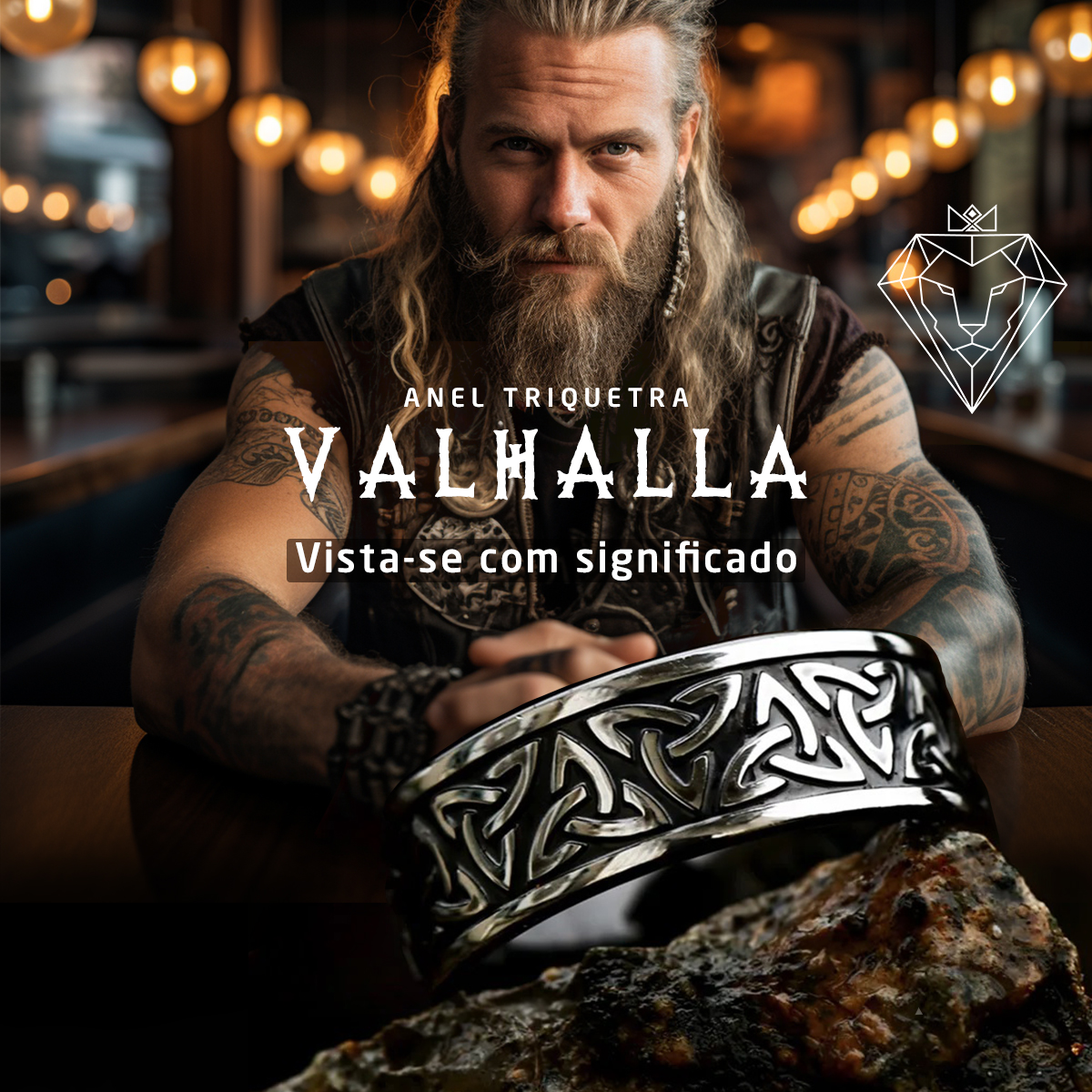 Cultura Viking, estilo, moda masculina, acessório de destaque, anel robusto, símbolo celta, Valhalla, triquetra, significado, masculinidade, personalidade, presença